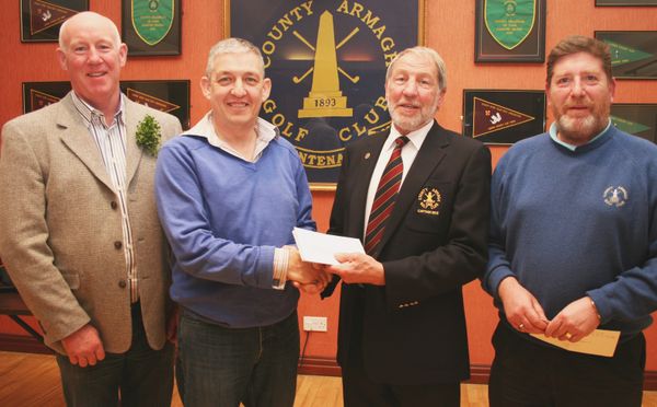 County Armagh Golf Club Captain John Flack is pictured with the winning team captains in the 4-Ball Eclectic Competition. They are Derek McKeever, whose fourball, Jarlath Hagan, Paul Corvan and Kieran Mullan were runners up, Andrew Rennie who captained the winning fourball, Kenny Edgar, David Bullick and Mark Elliott, and Winston Gordon representing third placed fourball Bertie McIlvanna, Alan Wilson and George Monaghan.